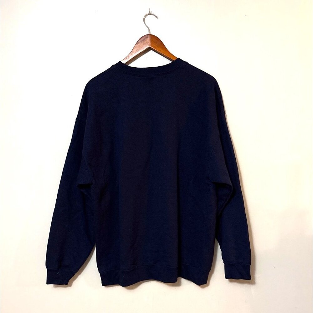 Navy XL Crewneck Sweatshirt Jeep w/American Flag  Cotton/Polyester - Picture 4 of 6